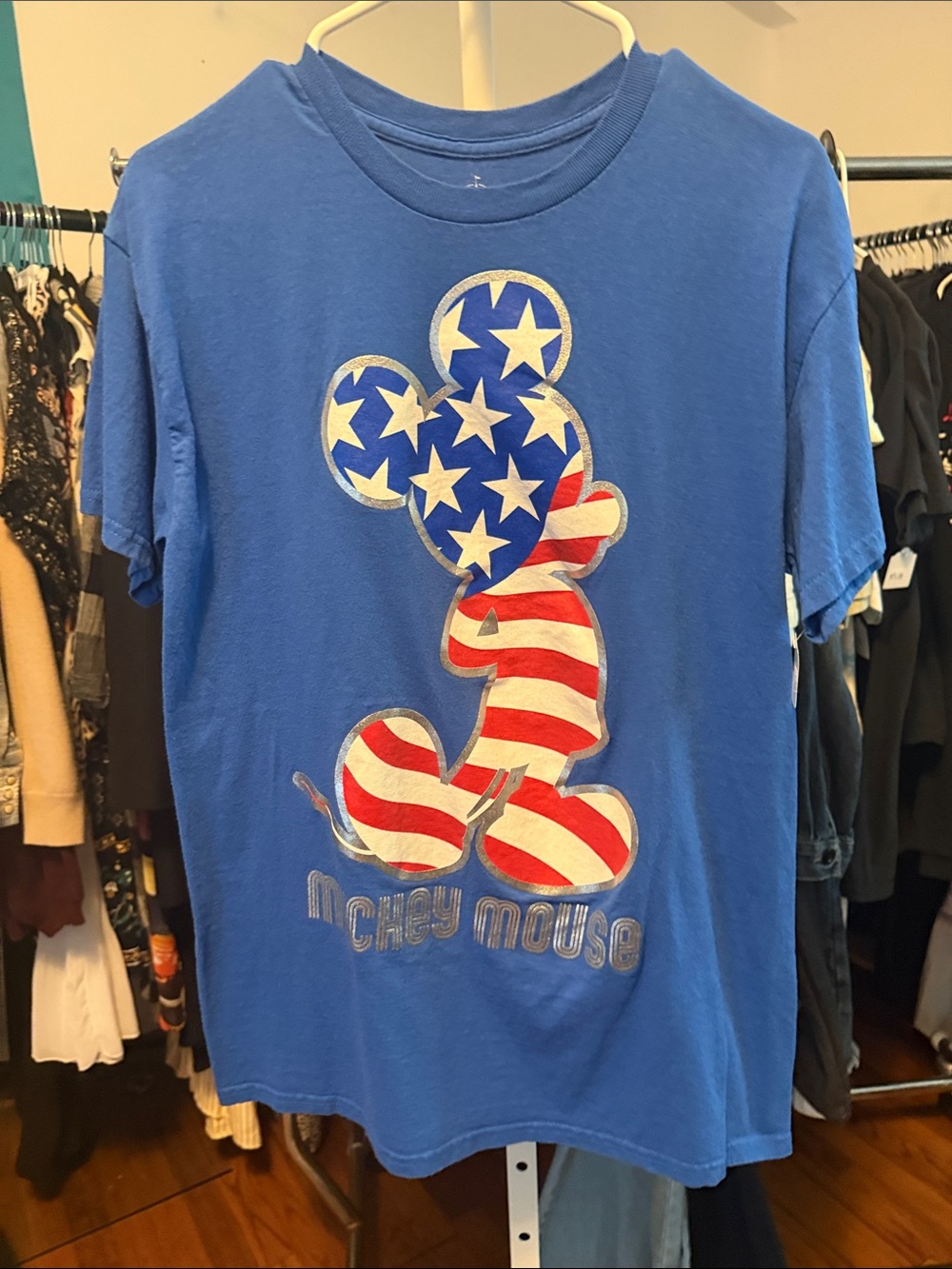 Disney Blue Mickey Mouse Patriotic Graphic Tee